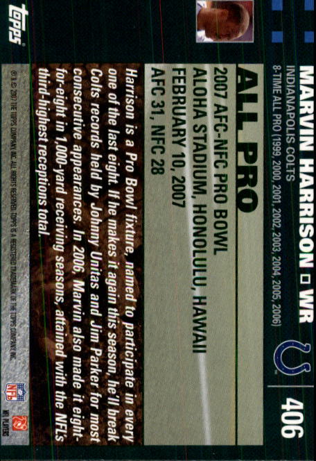 2007 Topps Football (Pick Card From List 288-439) C20 11-24 - Picture 227 of 291
