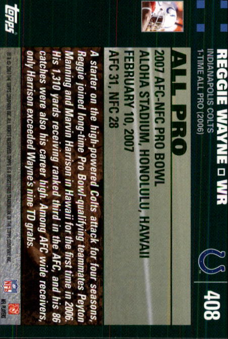 2007 Topps Football (Pick Card From List 288-439) C20 11-24 - Picture 231 of 291