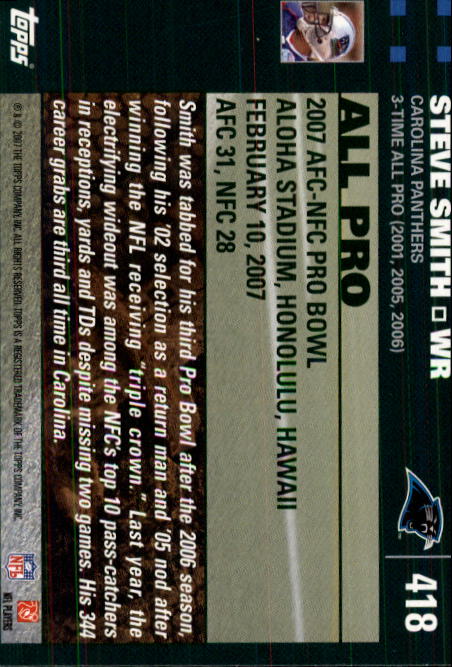 2007 Topps Football (Pick Card From List 288-439) C20 11-24 - Picture 251 of 291
