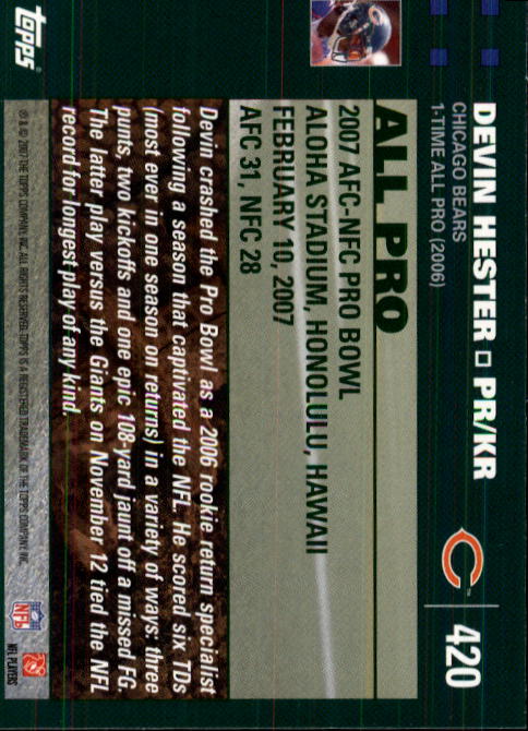 2007 Topps Football (Pick Card From List 288-439) C20 11-24 - Picture 255 of 291