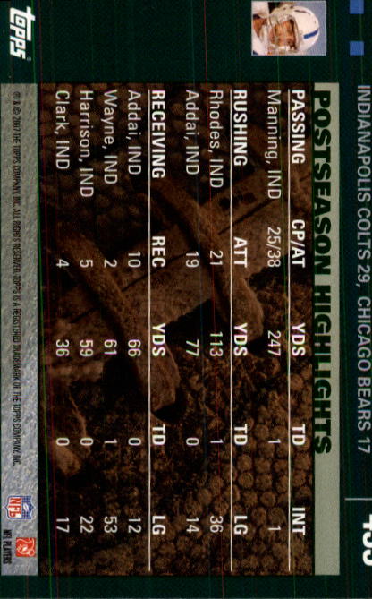2007 Topps Football (Pick Card From List 288-439) C20 11-24 - Picture 279 of 291