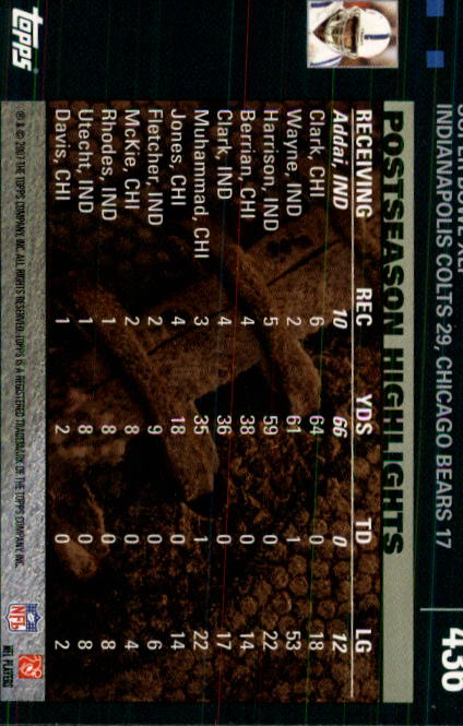 2007 Topps Football (Pick Card From List 288-439) C20 11-24 - Picture 285 of 291
