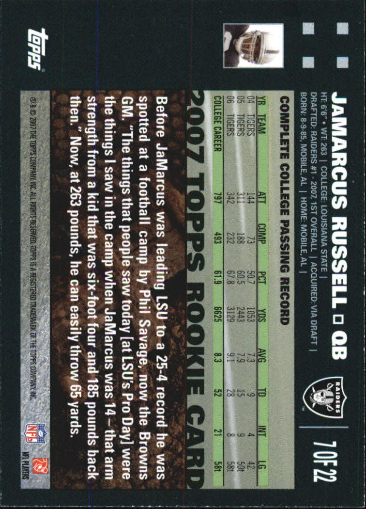 2007 Topps Turn Back the Clock Football - Choose Your Card - Picture 15 of 42