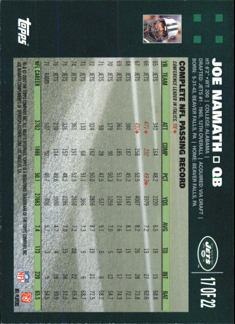 2007 Topps Turn Back the Clock Football - Choose Your Card - Picture 34 of 42