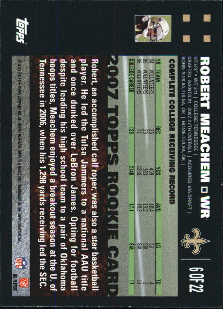 2007 Topps Turn Back the Clock Football - Choose Your Card - Picture 13 of 42