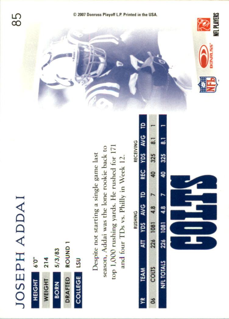 A0654- 2007 Donruss Threads FB #s 1-225 +Inserts -You Pick- 15+ FREE US SHIP - Picture 100 of 289