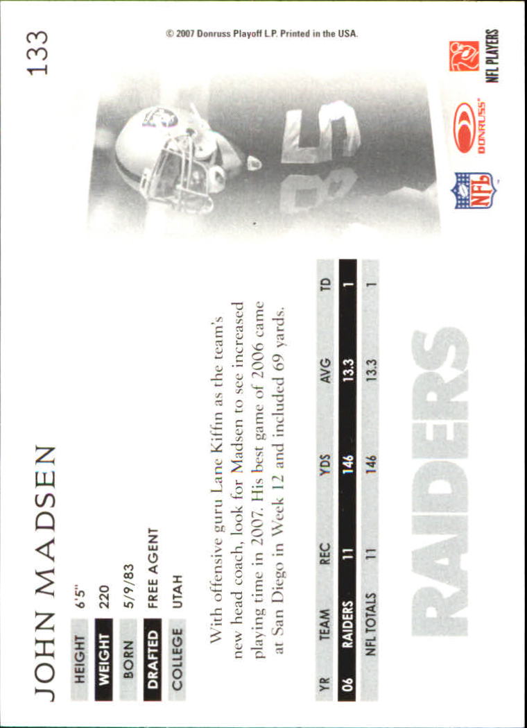 A0654- 2007 Donruss Threads FB #s 1-225 +Inserts -You Pick- 15+ FREE US SHIP - Picture 180 of 289
