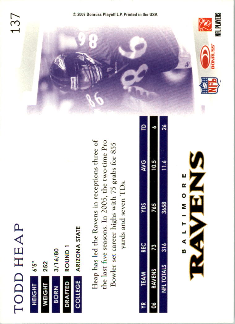 A0654- 2007 Donruss Threads FB #s 1-225 +Inserts -You Pick- 15+ FREE US SHIP - Picture 188 of 289