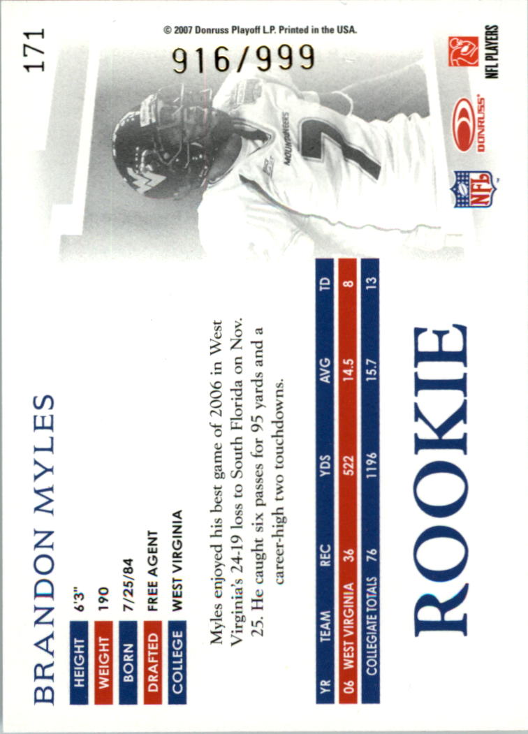 A0654- 2007 Donruss Threads FB #s 1-225 +Inserts -You Pick- 15+ FREE US SHIP - Picture 218 of 289