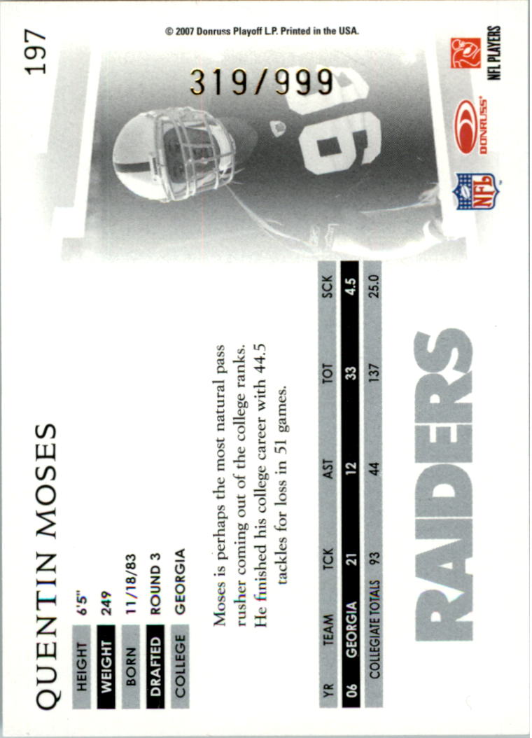 A0654- 2007 Donruss Threads FB #s 1-225 +Inserts -You Pick- 15+ FREE US SHIP - Picture 222 of 289