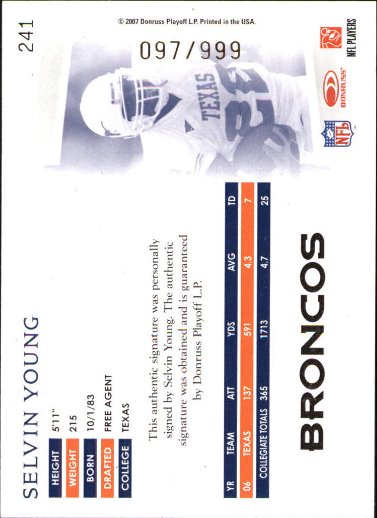 A0654- 2007 Donruss Threads FB #s 1-225 +Inserts -You Pick- 15+ FREE US SHIP - Picture 230 of 289