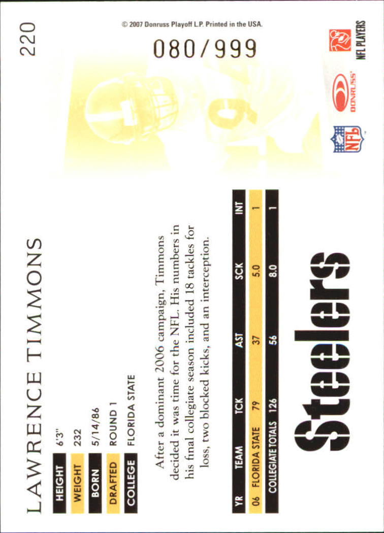 A0654- 2007 Donruss Threads FB #s 1-225 +Inserts -You Pick- 15+ FREE US SHIP - Picture 276 of 289