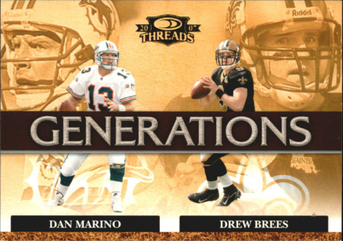 2007 Donruss Threads Generations Gold #1 Dan Marino/Drew Brees