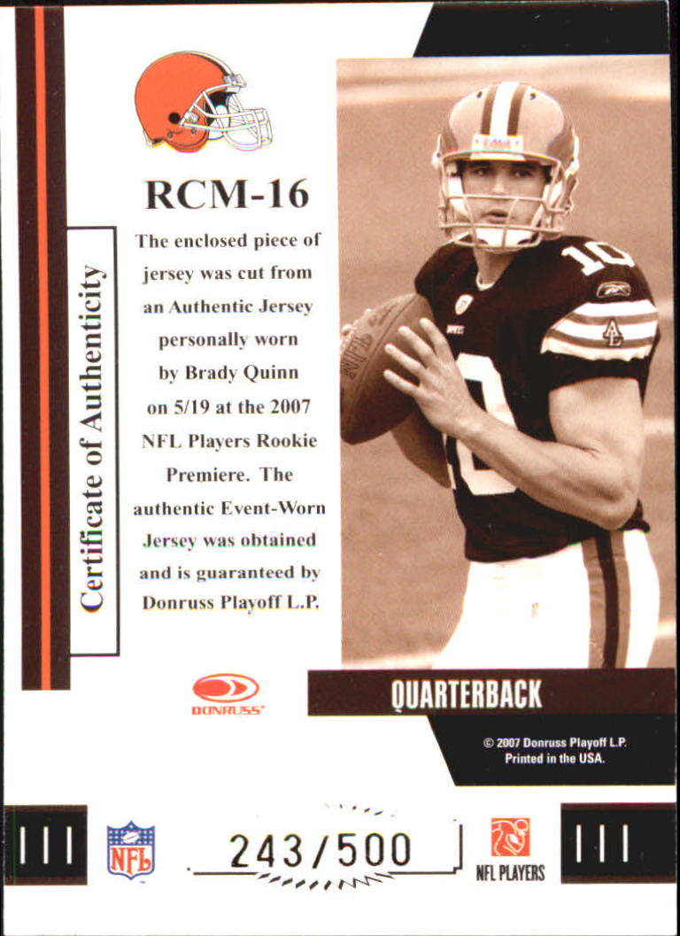 A0654- 2007 Donruss Threads FB #s 1-225 +Inserts -You Pick- 15+ FREE US SHIP - Picture 281 of 289