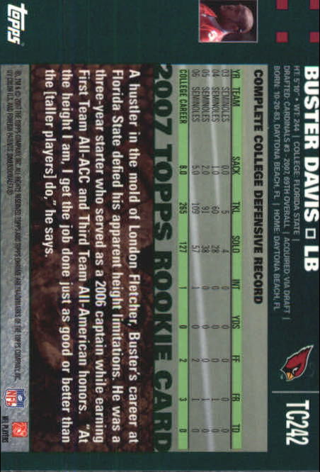 2007 Topps Chrome Football Rookie Card RC Singles - You Choose - Picture 126 of 154