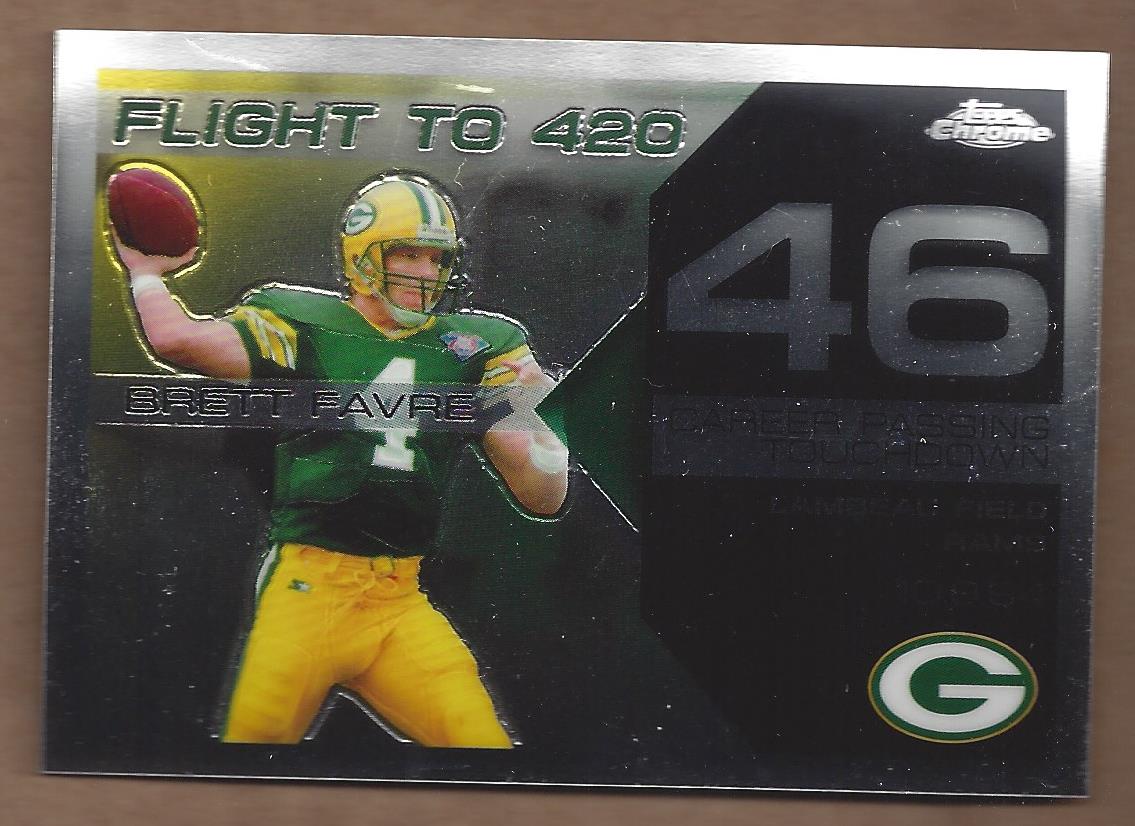 Carte Brett Favre Topps Chrome 2008 - Flight To 428 #8/199 - Refractor Packers