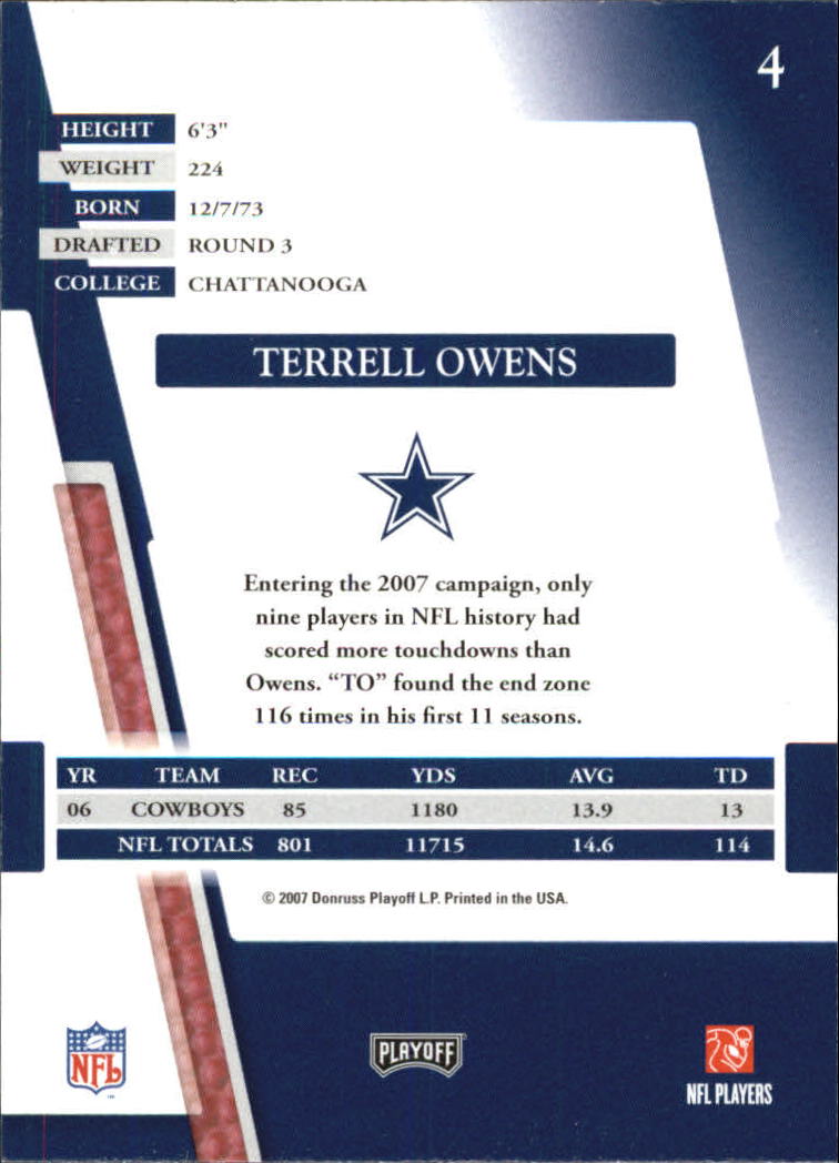 2007 Absolute Memorabilia #4 Terrell Owens back image