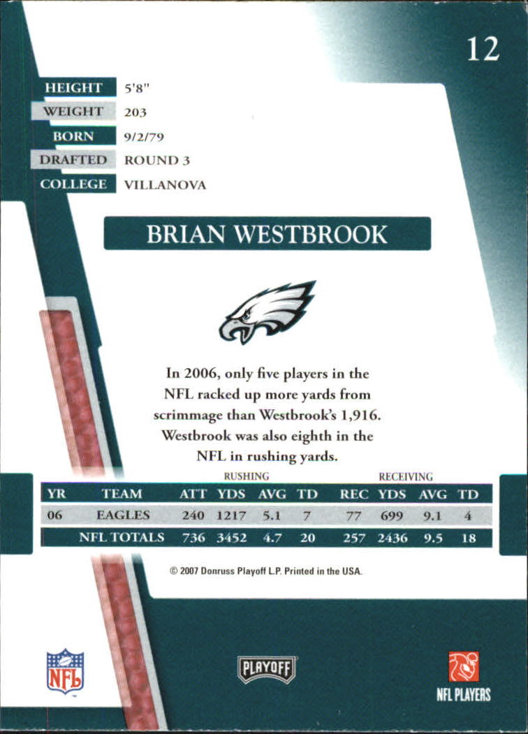 2007 Absolute Memorabilia #12 Brian Westbrook back image