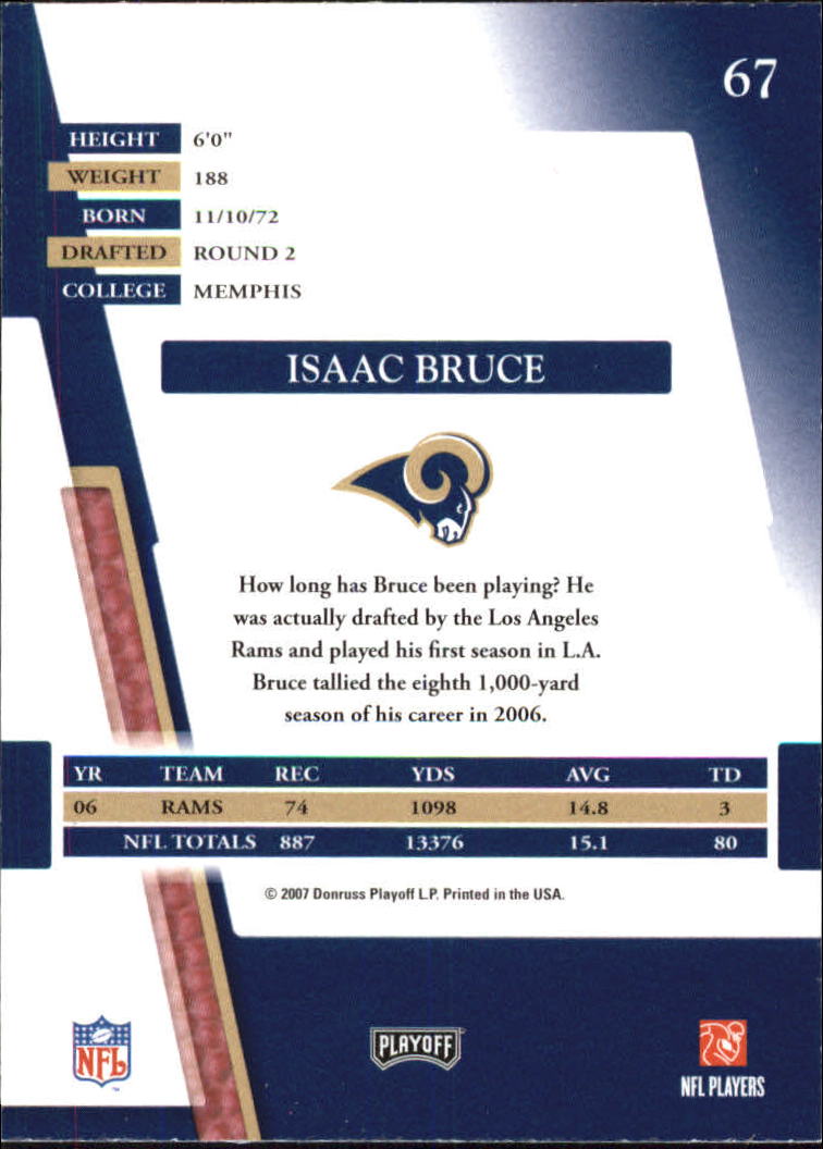 2007 Absolute Memorabilia #67 Isaac Bruce back image