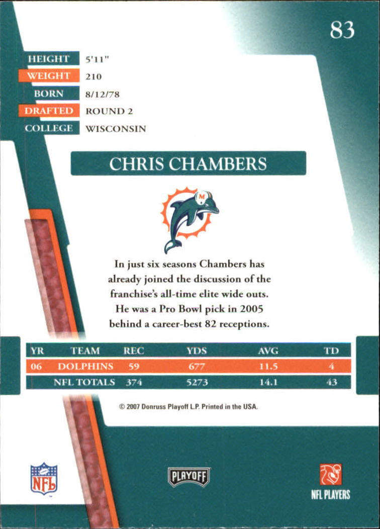 2007 Absolute Memorabilia #83 Chris Chambers back image