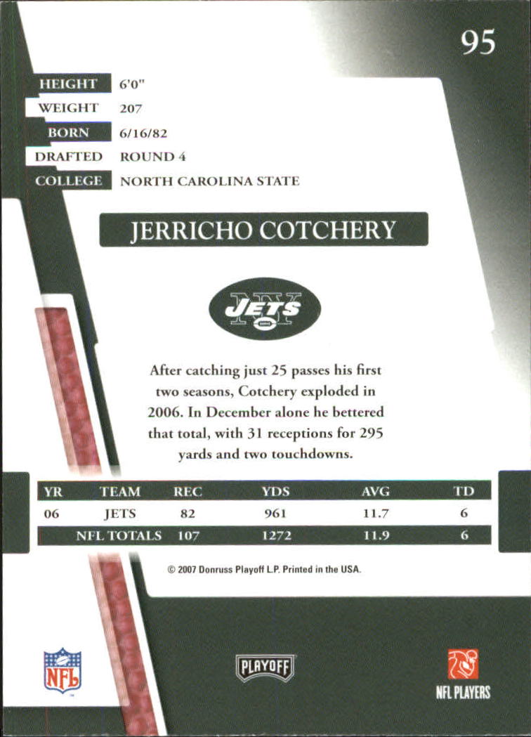 2007 Absolute Memorabilia #95 Jerricho Cotchery back image