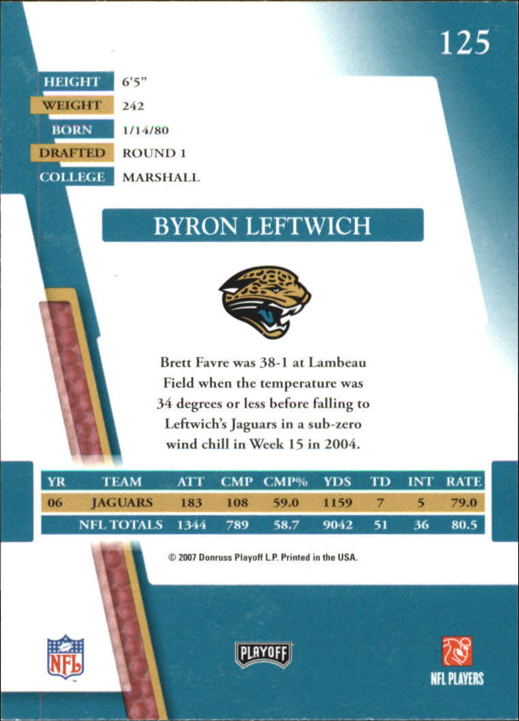 2007 Absolute Memorabilia #125 Byron Leftwich back image
