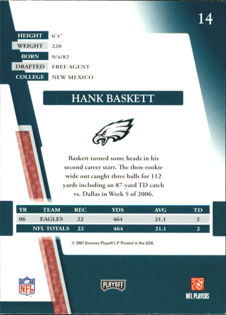 2007 Absolute Memorabilia Retail #14 Hank Baskett back image