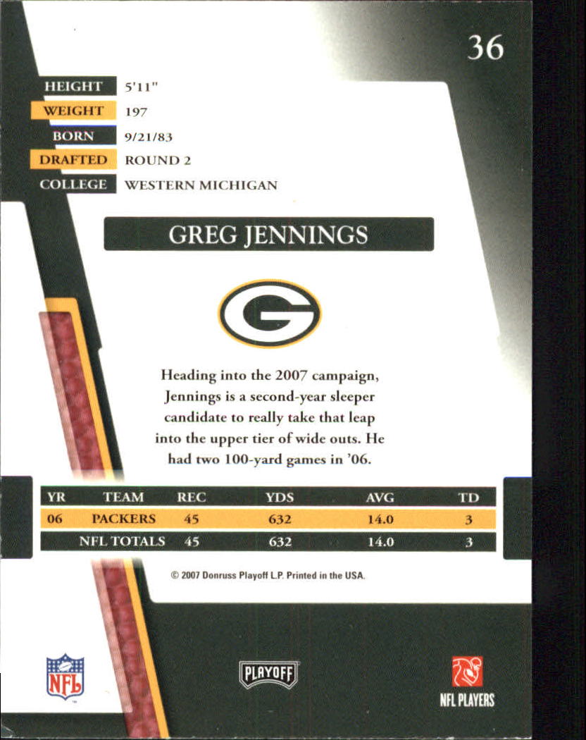 2007 Absolute Memorabilia Retail #36 Greg Jennings back image