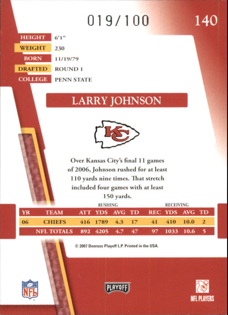 2007 Absolute Memorabilia Spectrum Silver #140 Larry Johnson back image