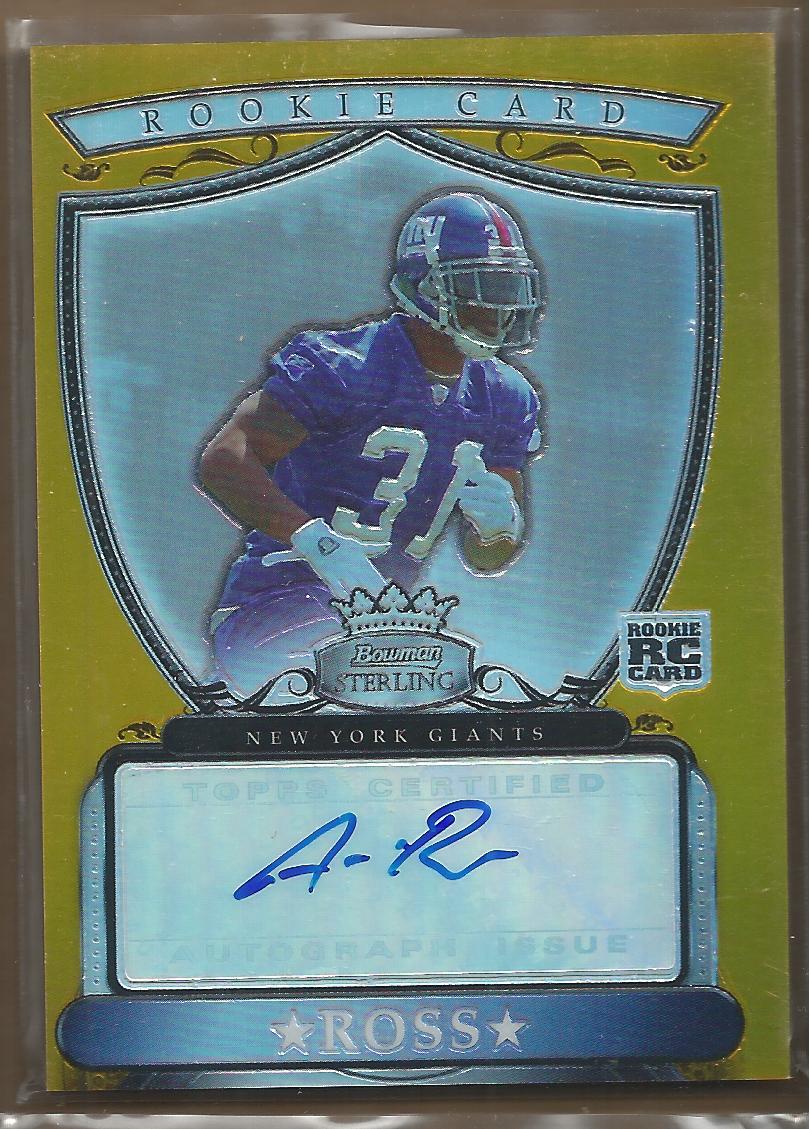 2007 Bowman Sterling Gold Rookie Autographs #AR Aaron Ross/1800