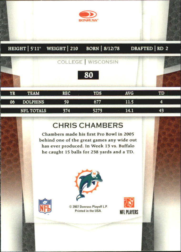 2007 Leaf Certified Materials #80 Chris Chambers back image