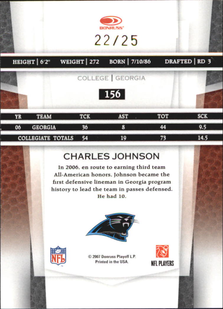 2007 Leaf Certified Materials Mirror Gold #156 Charles Johnson