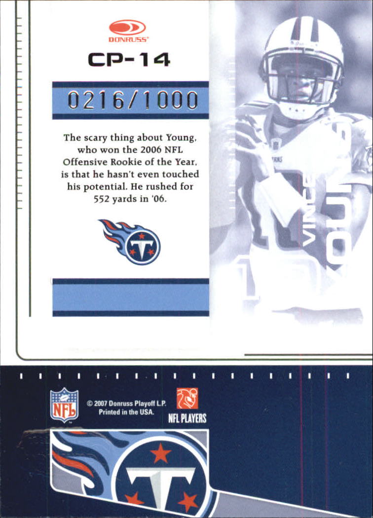 2007 Leaf Certified Materials Certified Potential #14 Vince Young back image
