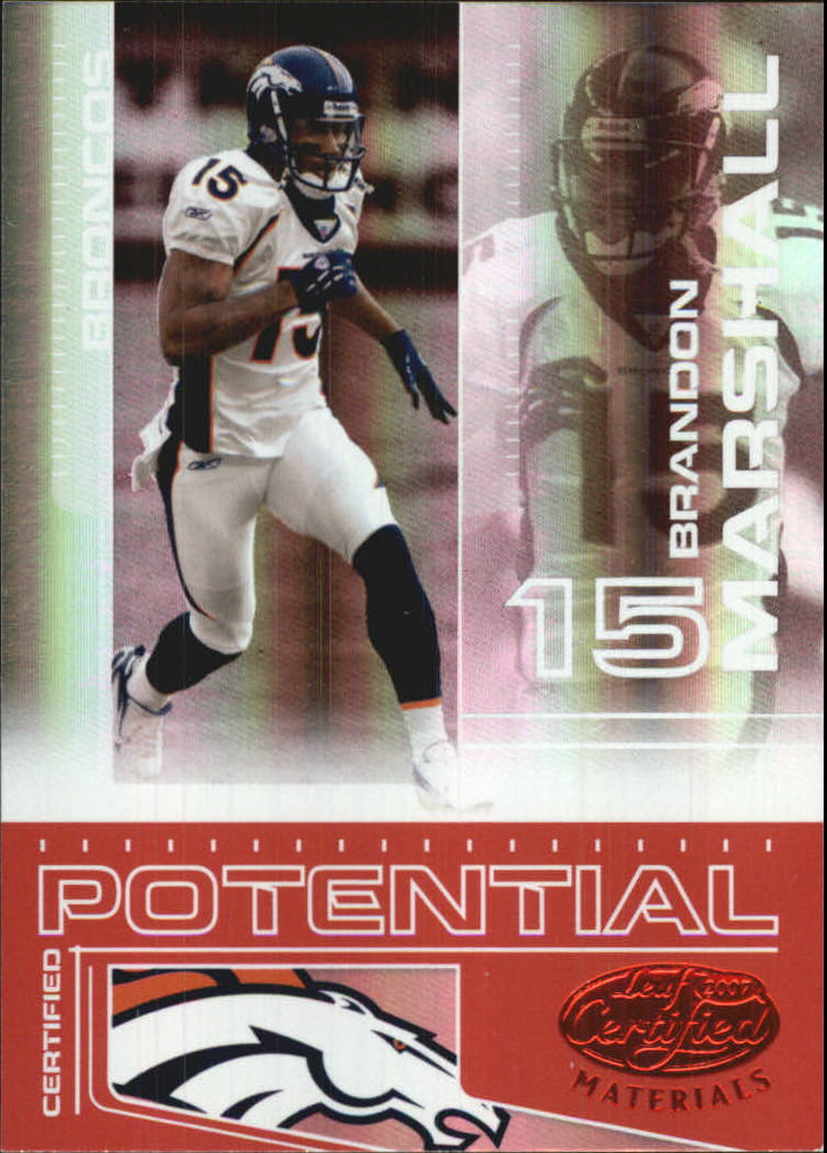 2007 Leaf Certified Materials Certified Potential Red #1 Brandon Marshall