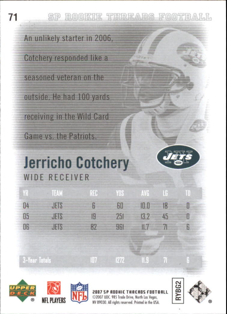 2007 SP Rookie Threads (Upper Deck) Football Cards - Picture 17 of 29