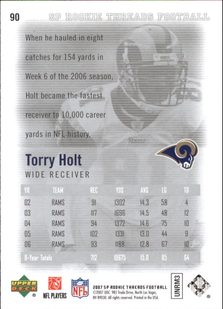 2007 SP Rookie Threads (Upper Deck) Football Cards - Picture 23 of 29