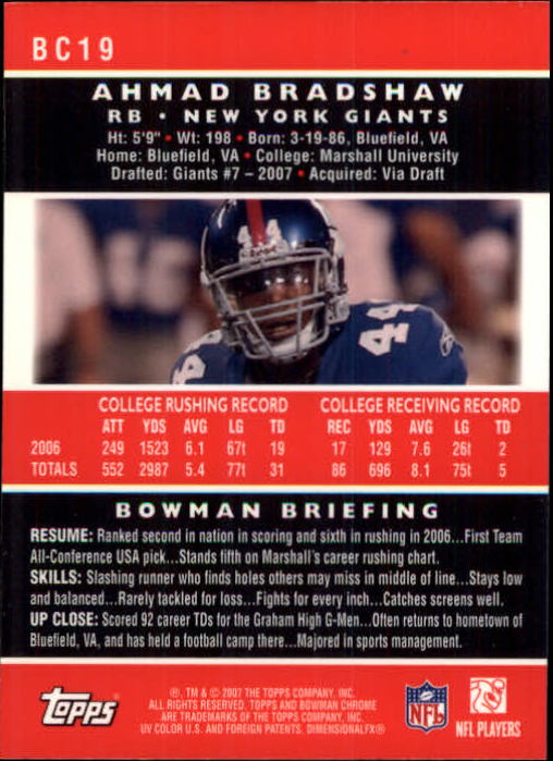 A1132- 2007 Bowman Chrome Fb Karten 1-220 + Einsätze -du Pick- 15 + Gratis US - Bild 37 von 443
