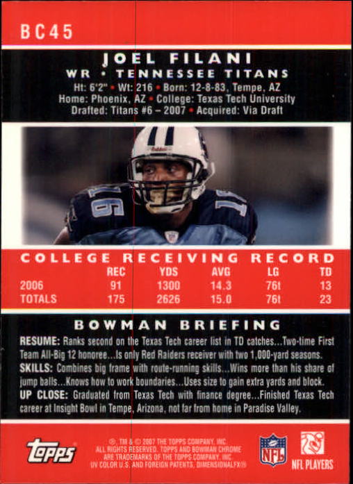 A1132- 2007 Bowman Chrome Fb Karten 1-220 + Einsätze -du Pick- 15 + Gratis US - Bild 87 von 443