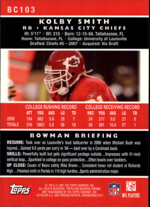 A1132- 2007 Bowman Chrome Fb Karten 1-220 + Einsätze -du Pick- 15 + Gratis US - Bild 189 von 443