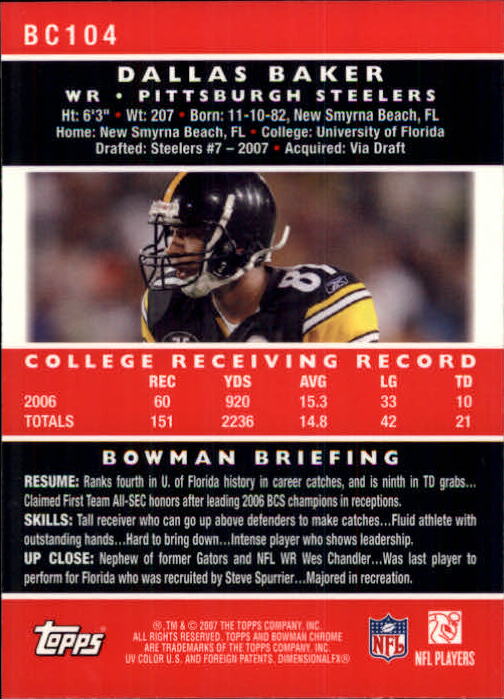 A1132- 2007 Bowman Chrome Fb Karten 1-220 + Einsätze -du Pick- 15 + Gratis US - Bild 191 von 443