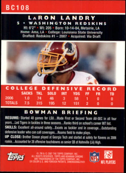 A1132- 2007 Bowman Chrome Fb Karten 1-220 + Einsätze -du Pick- 15 + Gratis US - Bild 199 von 443
