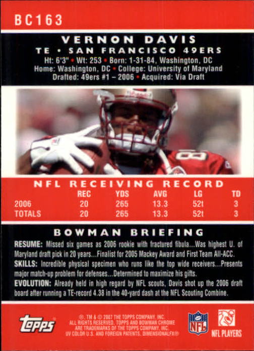 A1132- 2007 Bowman Chrome Fb Karten 1-220 + Einsätze -du Pick- 15 + Gratis US - Bild 303 von 443