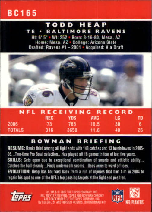 A1132- 2007 Bowman Chrome Fb Karten 1-220 + Einsätze -du Pick- 15 + Gratis US - Bild 307 von 443