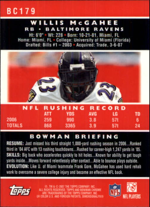 A1132- 2007 Bowman Chrome Fb Karten 1-220 + Einsätze -du Pick- 15 + Gratis US - Bild 335 von 443