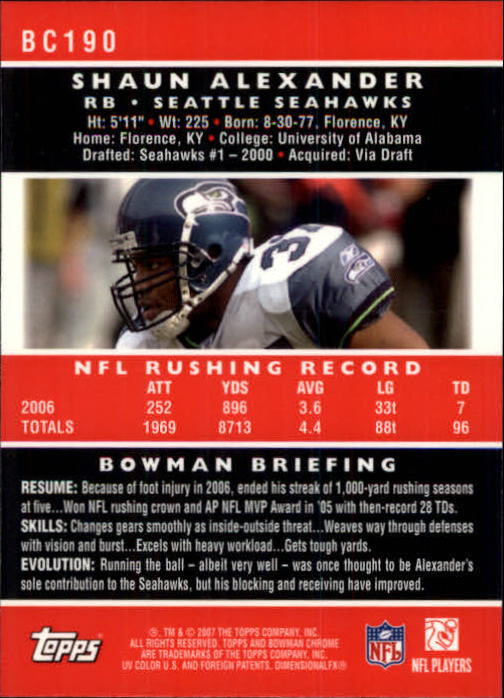 A1132- 2007 Bowman Chrome Fb Karten 1-220 + Einsätze -du Pick- 15 + Gratis US - Bild 355 von 443
