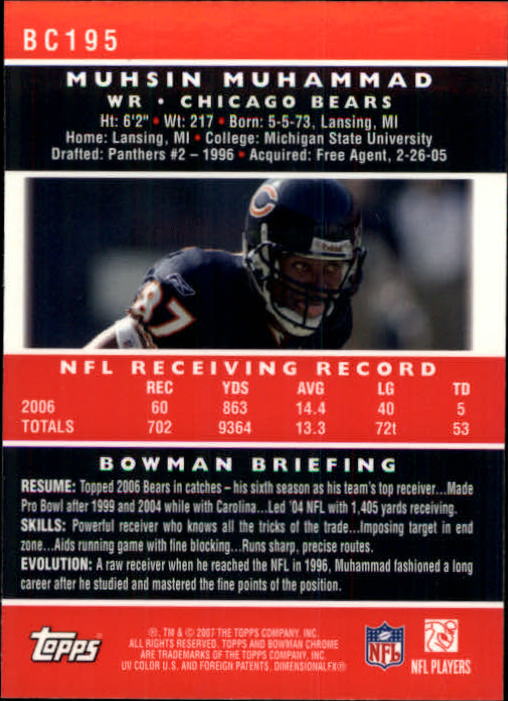 A1132- 2007 Bowman Chrome Fb Karten 1-220 + Einsätze -du Pick- 15 + Gratis US - Bild 363 von 443