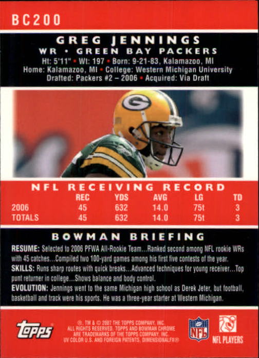 A1132- 2007 Bowman Chrome Fb Karten 1-220 + Einsätze -du Pick- 15 + Gratis US - Bild 371 von 443