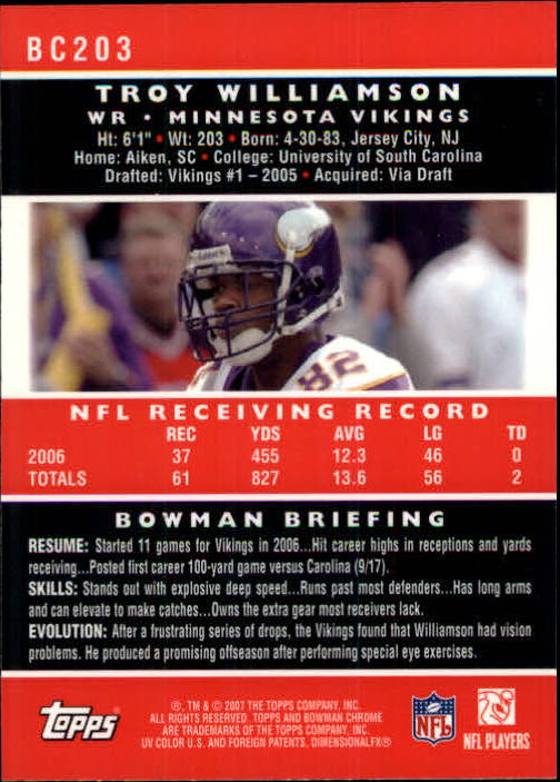 A1132- 2007 Bowman Chrome Fb Karten 1-220 + Einsätze -du Pick- 15 + Gratis US - Bild 377 von 443