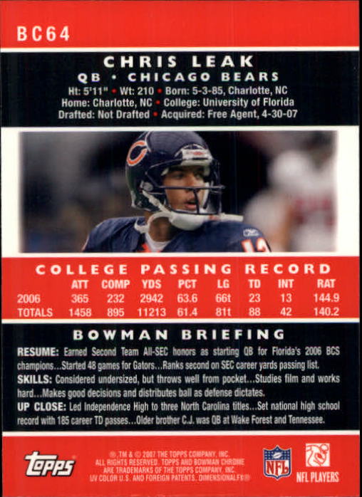A1132- 2007 Bowman Chrome Fb Karten 1-220 + Einsätze -du Pick- 15 + Gratis US - Bild 123 von 443