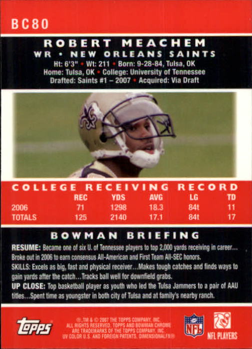 A1132- 2007 Bowman Chrome Fb Karten 1-220 + Einsätze -du Pick- 15 + Gratis US - Bild 149 von 443